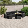 vidaXL Set Divani da Giardino con Cuscini 8 pz Nero in Polyrattan