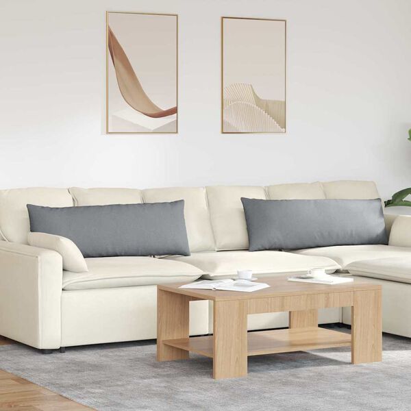vidaXL Cuscini da Divano 2 pcs Grigio chiaro 120 x 40 cm Tessuto