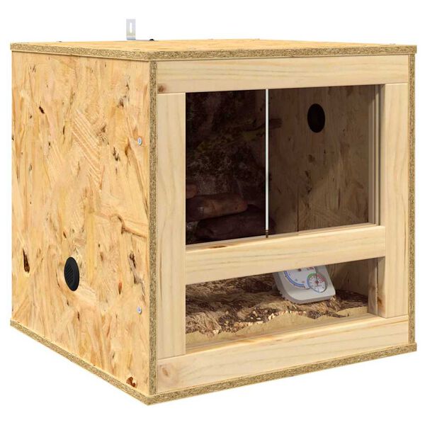 vidaXL Terrario Marrone 40 x 40 x 40 cm OSB