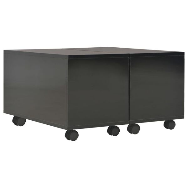 vidaXL Tavolino da Salotto Nero Lucido 60x60x35 cm Legno Multistrato