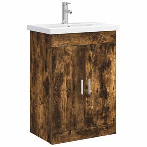 vidaXL Set di mobili per il bagno Rovere Fumo 61 x 40 x 84,5 cm