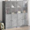 vidaXL Libreria Ante Grigio Cemento 136x37x142 cm in Legno Multistrato