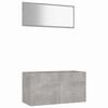 vidaXL Set Mobili da Bagno 2 pz Grigio Cemento in Legno Multistrato