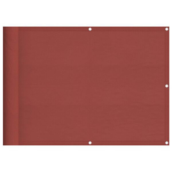 vidaXL Paravento da Balcone Terracotta 75x700cm 100% Poliestere Oxford