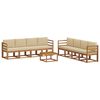 vidaXL Set di divani da esterno 9 pz Naturale e Beige