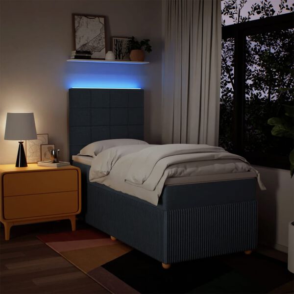 vidaXL Giroletto a Molle con Materasso Blu 80x200 cm inTessuto