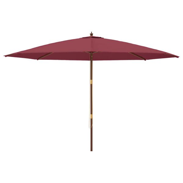 vidaXL Ombrellone da Giardino con Palo Legno Rosso Bordeaux 400x273 cm