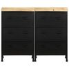 vidaXL Credenza con 6 Cassetti in Legno di Mango Grezzo