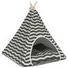 vidaXL Tenda per animali con cuscino Bianco e Grigio 60 x 60 x 70 cm