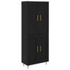vidaXL Credenza Rovere Nero 69,5 x 34 x 180 cm Legno ingegnerizzato