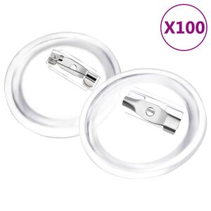 vidaXL Bottoni per Badge con Spilla 100 Set in Acrilico 25 mm