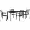 vidaXL Set da Pranzo per Giardino 5 pz Nero