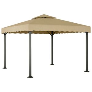 vidaXL Gazebo Tortora 3x3 m Alluminio e Acciaio