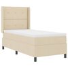 vidaXL Letto a Sorgente LED con testiera Crema 90 x 190 cm Tessuto