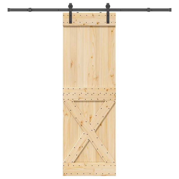 vidaXL Porta Scorrevole con Set Hardware 70x210 cm Legno Massello Pino