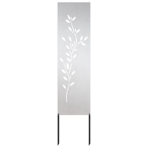 vidaXL Schermo per privacy in giardino Floreale Argento 32 x 140 cm