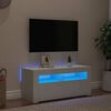 vidaXL Mobile Porta TV con Luci LED Bianco 90x35x40 cm