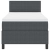 vidaXL Letto a molle con testiera Grigio Scuro e Bianco 90 x 200 cm