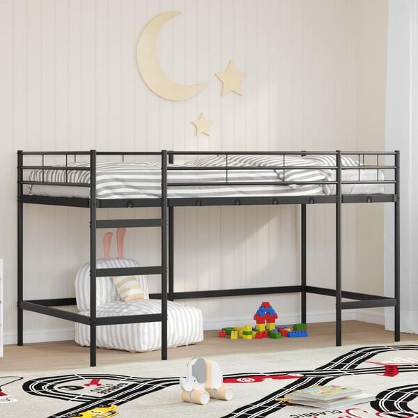 vidaXL Struttura del letto loft per bambini Nero 100 x 201 cm