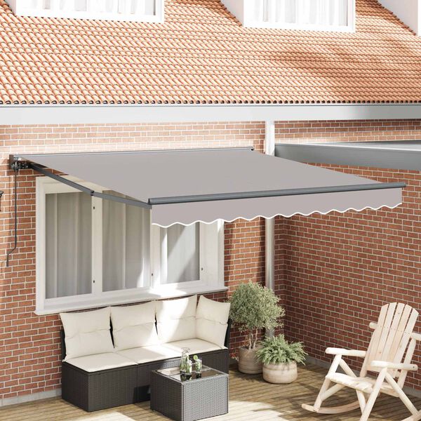 vidaXL Tenda Retrattile Grigio chiaro 300 x 250 cm Alluminio e Tessuto