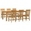 vidaXL Set da pranzo 7 pz Beige Legno di Quercia Massello