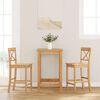 vidaXL Sgabelli da Bar 2 pz Naturale Legno Massello di Hevea