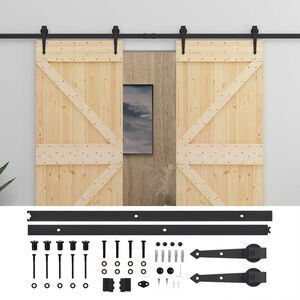 vidaXL Porta scorrevole 2 pz 80 x 210 cm Legno Massello di Pino