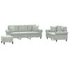 vidaXL Set di Divani 3 pz con Cuscini Grigio Chiaro in Velluto