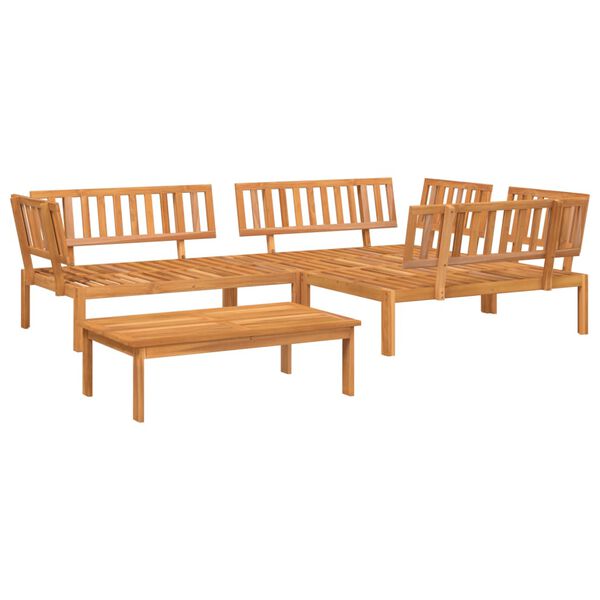 vidaXL Set Divano Pallet da Giardino 4 pz in Legno Massello di Acacia