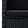 vidaXL Divano da Giardino a 2 Posti con Cuscini Nero in Polyrattan