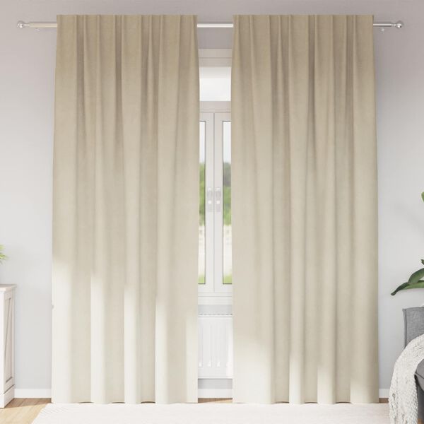 vidaXL Tende oscuranti 2 pcs Crema 140 x 260 cm Velluto