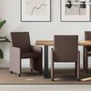 vidaXL Sedie da Pranzo con Ruote 2 pcs Marrone 57 x 66 x 94 cm