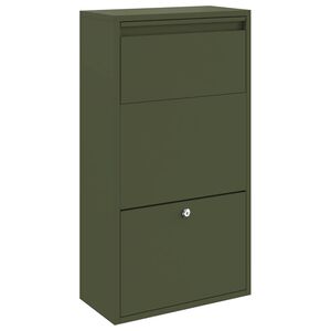 vidaXL Cassetta per pacchi Verde oliva 44 x 22 x 82 cm Acciaio