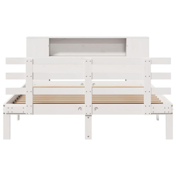 vidaXL Letto Libreria senza Materasso Bianco 140x190 cm Legno di Pino