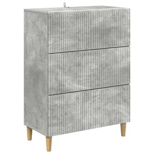 vidaXL Mobile con Cassetti Grigio Cemento 66 x 34,5 x 90 cm