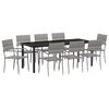 vidaXL Set da Pranzo per Giardino 9 pz Grigio polyrattan