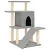 vidaXL Albero per Gatti con Tiragraffi in Sisal Grigio Chiaro 97 cm