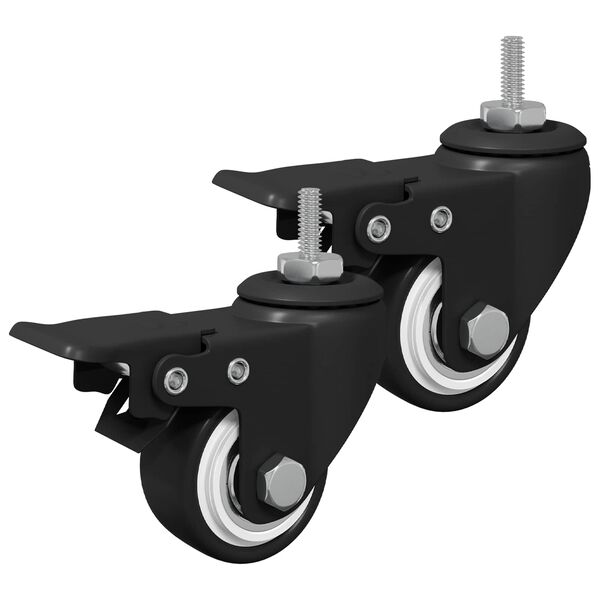 vidaXL Ruote 2 pcs Nero M6 x 37 mm Ferro e nylon