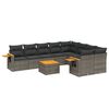 vidaXL Set Divano da Giardino 10 pz con Cuscini Grigio in Polyrattan