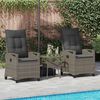 vidaXL Sedia da Giardino 2 pcs Grigio e Grigio Scuro 56 x 60 x 112 cm