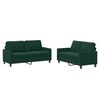 vidaXL Set di Divani 2 pz con Cuscini Verde scuro in Velluto