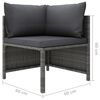 vidaXL Set Divani da Giardino 10 pz con Cuscini in Polyrattan Grigio