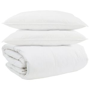 vidaXL Set di Piumoni con cuscino 3 pz Bianco Piuma d'anatra
