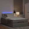 vidaXL Pouf Letto con Materasso e LED Tortora 120x190cm in Tessuto