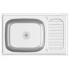 vidaXL Lavello da Cucina con Scarico Argento 800x500x155 in Acciaio
