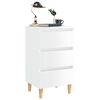 vidaXL Comodini con Gambe in Legno 2pz Bianco Lucido 40x35x69 cm
