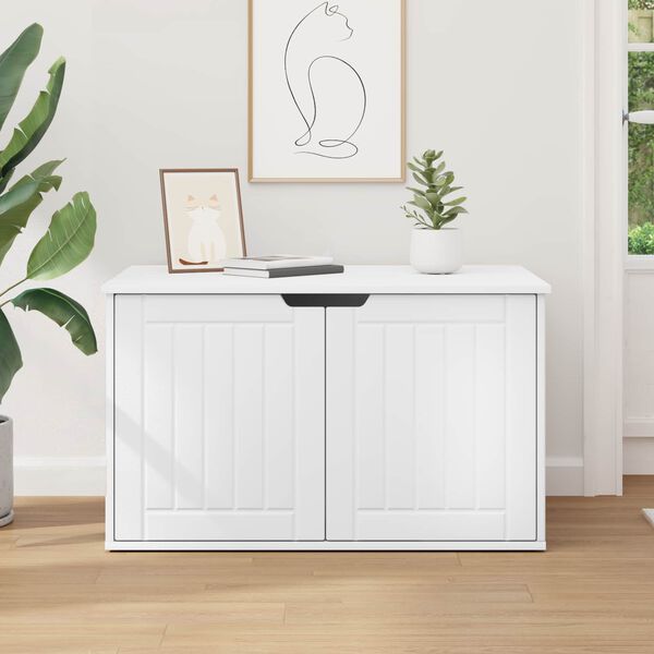 vidaXL Casa per Gatti Bianco 85 x 55 x 50,5 cm Legno multistrato