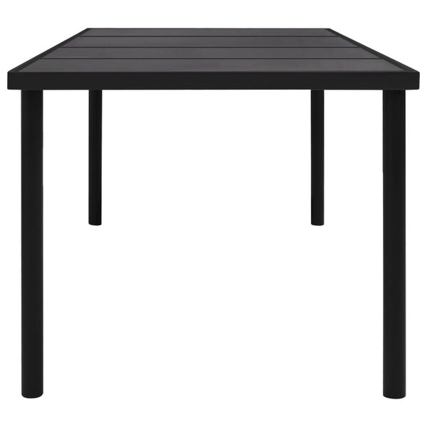 vidaXL Tavolo da Giardino 190x90x74 cm Nero in Acciaio