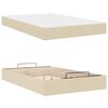 vidaXL Struttura letto con materasso con materasso 2 pcs Crema Tessuto