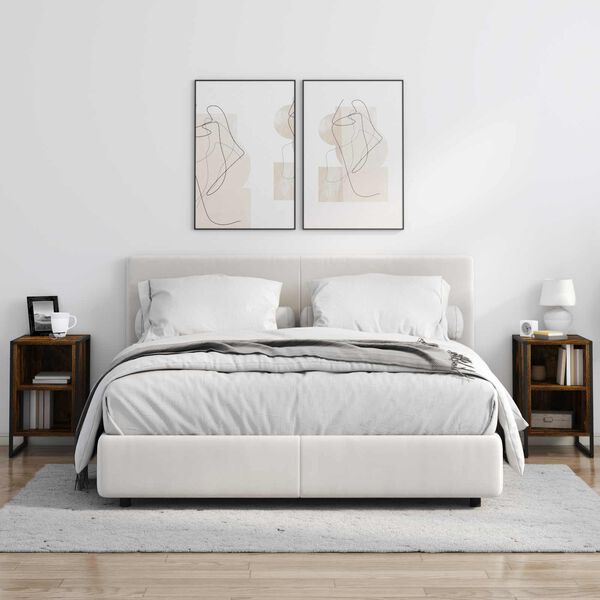 vidaXL Comodino Rovere Fum&egrave; 39.5 x 30 x 50 cm Legno multistrato